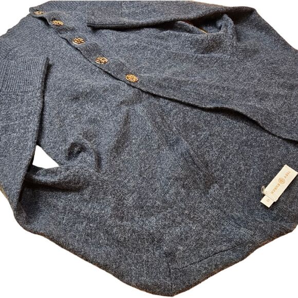 Tory Burch Grey Merino Wool Cardigan - Picture 9 of 11